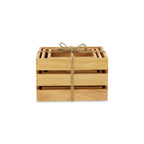 Set of Three Light Brown Nesting Solid Wood Crate