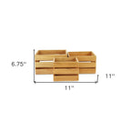 Set of Three Light Brown Nesting Solid Wood Crate