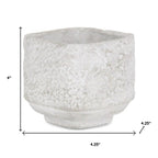 Gray Cement 106 Ounce Crackle Square Distressed Pot Planter