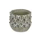 Black And Gray Cement 49 Ounce Leaf Round Distressed Pot Planter