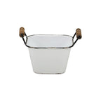 6" White Stackable Metal Bucket