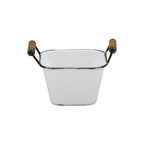 6" White Stackable Metal Bucket