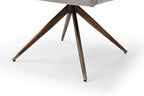 Light Gray And Brass Upholstered Fabric Dining Arm Chair