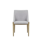 Gray And Brass Upholstered Fabric Dining Side Chair