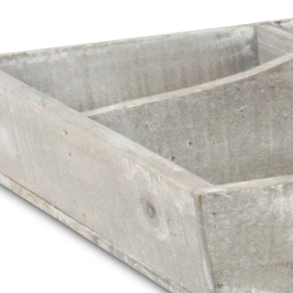 21" Gray Solid Wood Organizing Box