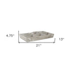 21" Gray Solid Wood Organizing Box