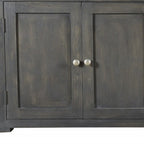 72" Dark Gray Solid Wood Four Drawer Sideboard with Four Doors