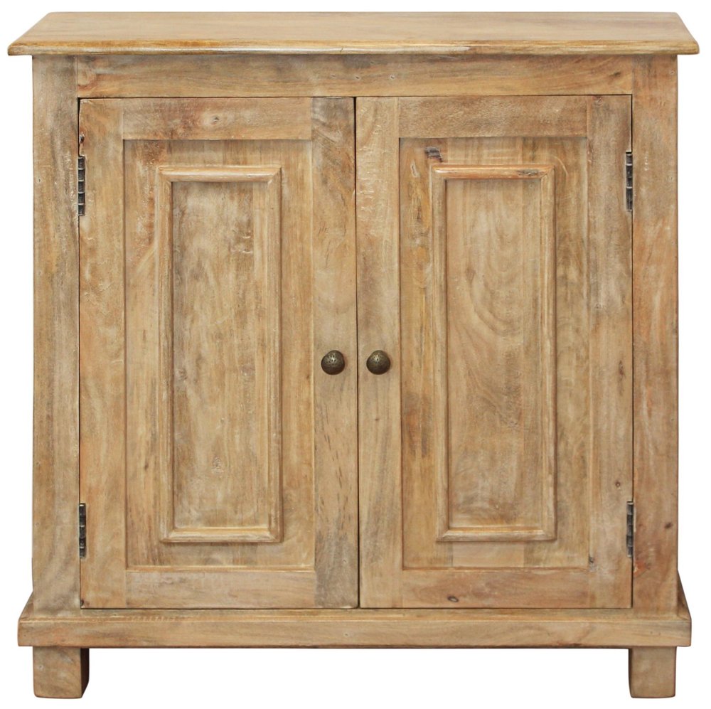 34" Light Brown Solid Wood Sideboard with Two Doors