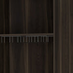 27" Dark Brown Corner Bar Cabinet With Multiple Shelves