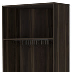 27" Dark Brown Corner Bar Cabinet With Multiple Shelves
