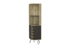 18" Brown and Black and Brown Corner Bar Cabinet With Eleven Shelves