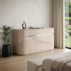 64" Beige Six Drawer Double Dresser