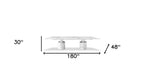 180" White Marble Double Pedestal Base Dining Table