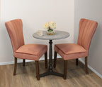 24" Gray And Black Stone And Iron Round Dining Table