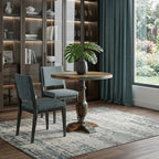 36" Brown Rounded Solid Wood Pedestal Base Dining Table