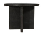 48" Deep Taupe Rounded Solid Wood Pedestal Base Dining Table