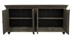 71" Distressed Gray Solid Wood Sideboard with Four Doors