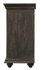 71" Distressed Gray Solid Wood Sideboard with Four Doors
