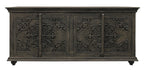 71" Distressed Gray Solid Wood Sideboard with Four Doors