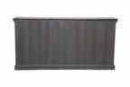 71" Gray Distressed Solid Wood Carved Floral Sideboard with Four Doors