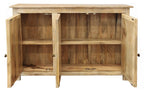 51" Natural Distressed Solid Wood Sideboard with Three Doors
