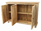 51" Natural Distressed Solid Wood Sideboard with Three Doors
