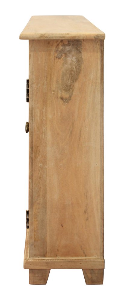 51" Natural Distressed Solid Wood Sideboard with Three Doors