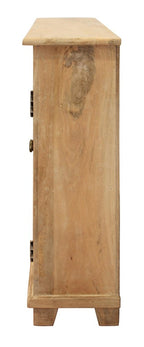 51" Natural Distressed Solid Wood Sideboard with Three Doors