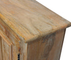 60" Natural Distressed Solid Wood Sideboard with Four Doors