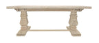 81" Antiqued White Solid Wood Trestle Base Dining Table