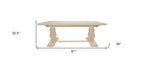 81" Antiqued White Solid Wood Trestle Base Dining Table