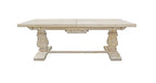 81" Antiqued White Solid Wood Trestle Base Dining Table