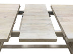 81" Antiqued White Solid Wood Trestle Base Dining Table