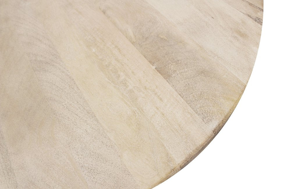 58" Natural Rounded Solid Wood Pedestal Base Dining Table
