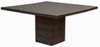 60" Brown Square Solid Wood Dining Table