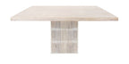 60" Ivory Square Solid Wood Pedestal Base Dining Table