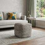 18" Gray Wool Cube Pouf Ottoman