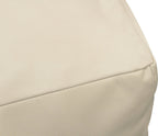 22" Ivory Leather Pouf Ottoman