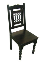 Dark Brown Metal and Wood Slat Back Dining Side Chair