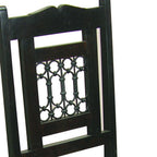 Dark Brown Metal and Wood Slat Back Dining Side Chair