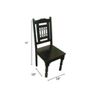 Dark Brown Metal and Wood Slat Back Dining Side Chair