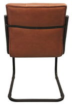 Tufted Cinnamon and Black Upholstered Leather Dining Side Chair