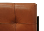 Tufted Cinnamon and Black Upholstered Leather Dining Side Chair