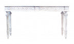 54" White Solid Wood Distressed Console Table