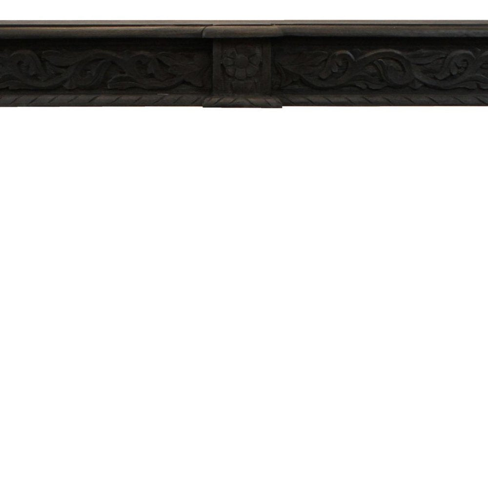 54" Gray Solid Wood Distressed Console Table