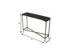 32" Black and Gold Stone Frame Console Table