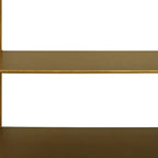 60" Brass Iron Console Table With Two Shelves