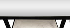 58" White and Black Genuine Marble Floor Shelf Console Table Two Shelves