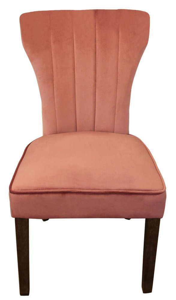Set of Two Gray And Brown Upholstered Velvet Dining Parsons Chairs