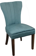 Set of Two Gray And Brown Upholstered Velvet Dining Parsons Chairs